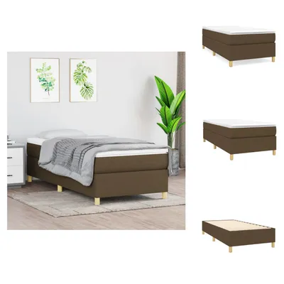 Produktbild von vidaXL Boxspringbett mit Matratze Dunkelbraun 90x190 cm Stoff -  Betten & Bettgestelle