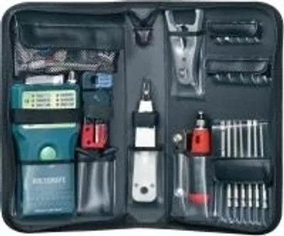 Image de Kit d'installation et de test réseau Voltcraft® avec testeur de câble CT-5 Convient pour RJ-45, BNC, RJ-11 (CT-5)