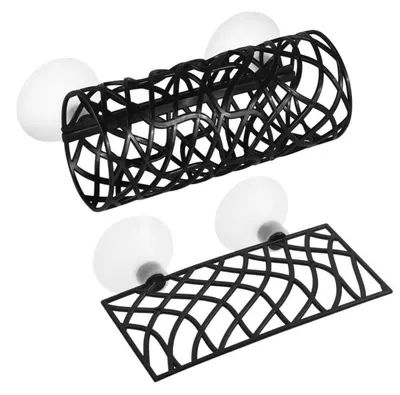 Produktbild von Aquarium Deko Höhle Tunnel Set 2 Stück Betta Versteck mit Saugnapf Schwarz