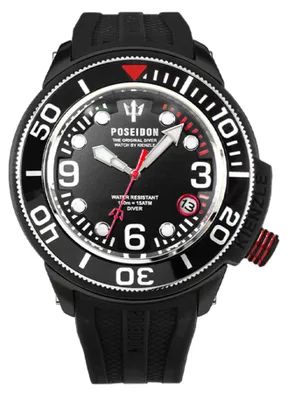 Produktbild von Kienzle Taucheruhr 45 mm Edelstahl, Miyota Quarzwerk, Datum, einseitig drehbare Lünette, schwarzes Silikonarmband, 15 ATM