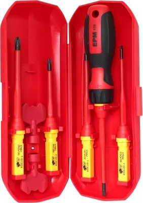 Obrázok produktu pre Súprava 8-dielnych skrutkovačov s izoláciou VDE v kufríku - E-400-0411