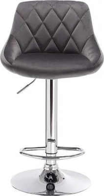 Produktbild von Industrielle Sitzgruppe Isolda - Dunkelgraue Industrielle Sitzgruppe - Set aus 1 Stück - Industrielle Barhocker - Barhocker mit Rückenlehne - Küchenhocker - Höhenverstellung möglich - Samt