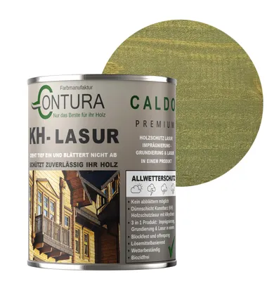 Produktbild von Contura KH Lasur 500ml 3in1 Holzlasur Holzschutzlasur UV- Holzschutz Holzöl Dünnschichtlasur - R06003 Forest Grün