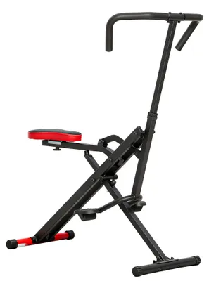 Productafbeelding van Opklapbaar fitnessapparaat - volledige lichaamstrainer | Kleur: Rood, Zwart | Afmetingen: 57x105x115 cm
