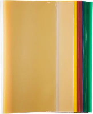 Produktbild von 10 Heftumschläge / Hefthüllen DIN A4 / 5 verschiedene transparente Farben