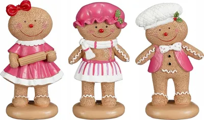 Imagen del producto de Figura navideña de Lebkuchen, resina sintética, color rosa, 16 cm, 1 unidad