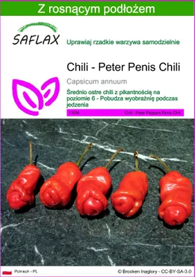 Zdjęcie produktu dla SAFLAX - Chili - Peter Penis Chili - 10 Nasiona - Z podłożem uprawowym wolnym od zarazków - Capsicum annuum