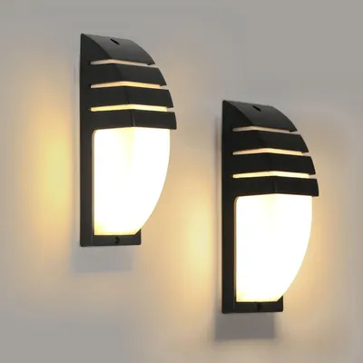 Produktbild von COMELY Set aus 2 LED-Außenwandleuchten 12W IP65, wasserdichte Wandleuchte 3000K warmweiß für Garten, Terrasse, Fassade