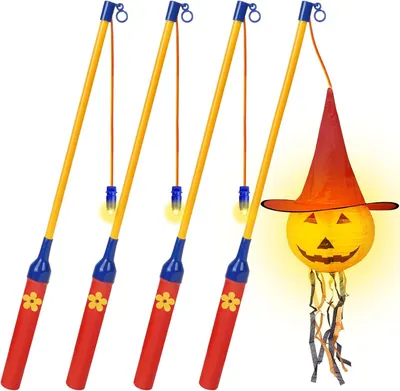 Produktbild von LED-Leuchttürme – Set mit 4 Stück – Hängeleuchten für Kinder – Halloween – Sankt Martin