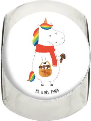 Produktbild von Mr. & Mrs. Panda Süßigkeitenglas Einhorn Pilz L 870ml - Weiß - Geschenk, Frischhaltedose, Pilze, Teedose, Unicorn, Kaffeedose, Motivation, Spruch, Aufbewahrungsdose