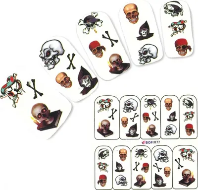 Produktbild von Tattoo Nail  Pirat Totenkopf Aufkleber Nagel Sticker