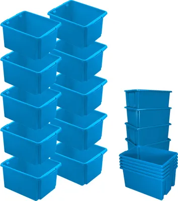 Produktbild von 10x Drehstapelbehälter blau, LxBxH 455 x 360 x 245 mm, 32 Liter