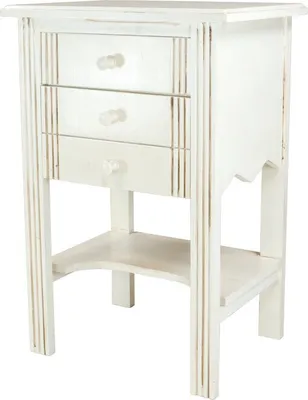 Immagine prodotto di Tavolino ingresso in legno + cassetti Abete - Bianco antico