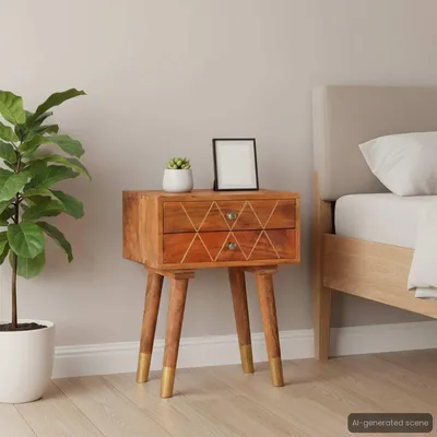 Productafbeelding van Maison Exclusive - Nachtkastje, 43x30x58 cm, massief mangohout