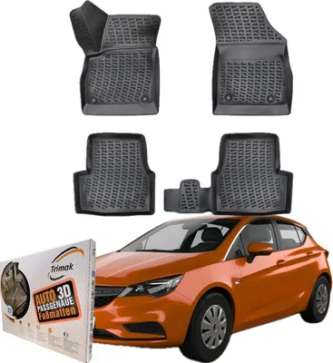Produktbild von Trimak Autofußmatten kompatibel mit OPEL ASTRA K 2015 - 2021 Auto Allwetter Gummimatten
