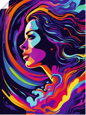 Produktbild von ARTland Poster Frau in bunten Farben Größe: 60x80 cm