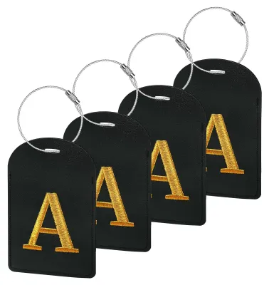Produktbild von Set aus 4 personalisierten Gepäckanhängern mit Datenschutzabdeckung