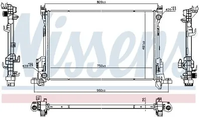 Produktbild von Kühler, Motorkühlung NISSENS 686807