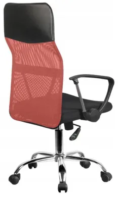 Produktbild von Topeshop KRZESŁO NEMO CZERWON, Gepolsterter Sitz, Netz-Rückenlehne, Schwarz, Rot, Stoff, Netz