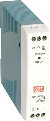 Produktbild von MEANWELL MDR-10-15, DC AC Hutschienen-Netzteil, DIN, 10W 15V 0,67A