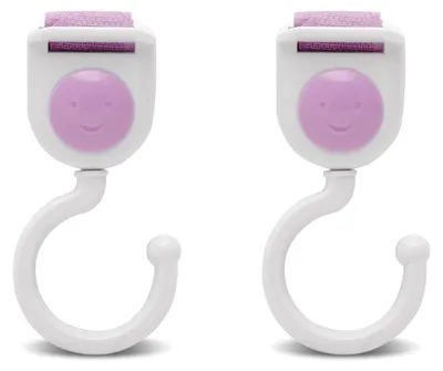 Produktbild von 2er-Set - Kinderwagenhaken - Einkaufshaken mit Klettverschluss - Pink