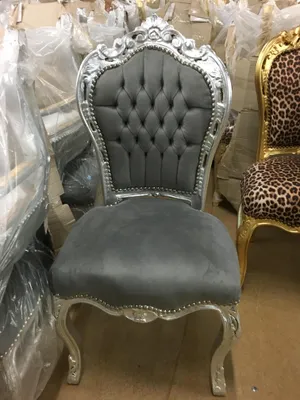 Produktbild von Barockstuhl Grau Silber edel elegant antik modern
