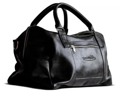 Produktbild von A_SWN - Reisetasche aus schwarzem Leder - Wochenende aus italienischem Leder - Handgepäck -  Italy, Schwarz, 50x30x20