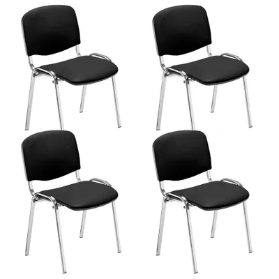 Produktbild von Nowy Styl 4 Iso Besucherstühle schwarz Kunstleder