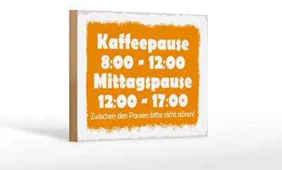 Produktbild von Holzschild Spruch 18x12cm Pausenregelung
