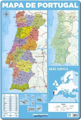 Produktbild von Lamina didactica portugues Karte von Portugal