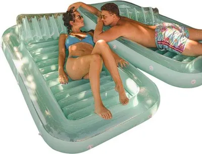 Produktbild von Luftbett – Schwimmbeckenmatratze mit Rückenlehne – Luftmatratze für Erwachsene – Schwimmbeckenliege – Schwimmende Luftmatratze – Schwimmbeckenliege für Erwachsene – Luftmatratze mit Trinkbecherhalter – Luftmatratze für Schwimmen
