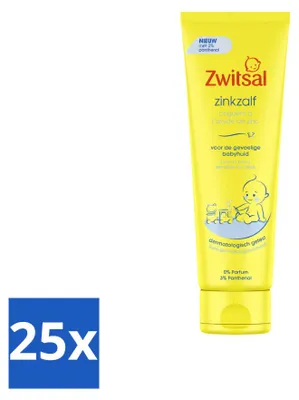 Produktbild von 25 x Zwitsal 0% Parfum Zinksalbe für empfindliche Babyhaut 100 ml - Vorteilspackung - 25 Stücke