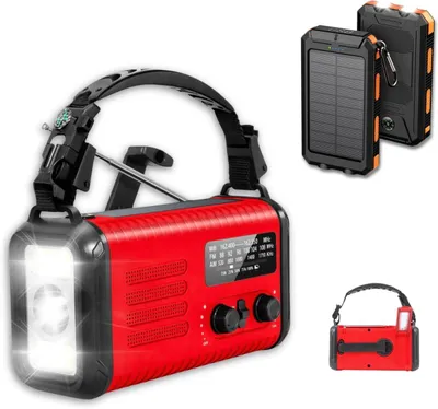 Produktbild von Notfallradio 20000 mAh, Solar Kurbelradio, UKW/AM, für Notfälle