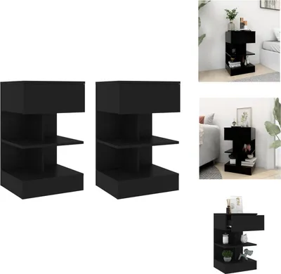 Immagine prodotto di vidaXL Comodini 2 pezzi neri 40x35x65 cm - Comodini