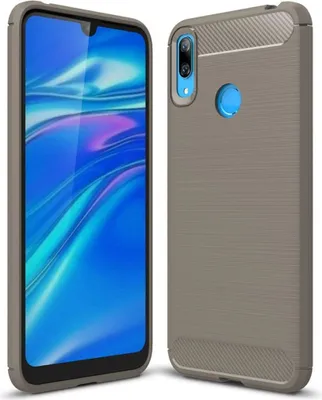 Produktbild von Schutzhülle Handyhülle für Huawei Y7 (2019) Case Cover Carbon Optik Grau