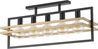 Zdjęcie produktu dla Lampa sufitowa Merci czarno-złota 5xE27x15W metal wym:34x76x26cm IP20 Sigma Lighting