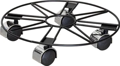 Produktbild von WAGNER Pflanzenroller BLACK STAR Ø 30 x 6,5 cm, innen & außen, Stahl, schwarz, Stern-Design, Tragkraft 60 kg - 20093801