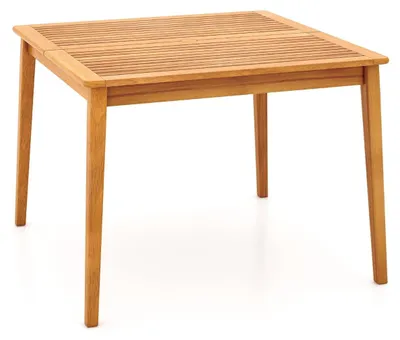 Produktbild von Quadratischer Esstisch aus Akazienholz für den Außenbereich mit Schirmloch