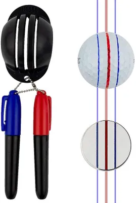 Zdjęcie produktu dla Zestaw znaczników do piłek golfowych, 2 kolory, trening puttowania