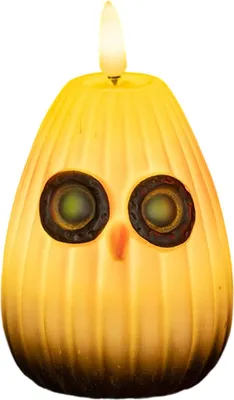 Produktbild von Flammenlose Kerze mit Herbsteule, LED-Nachtlicht, batteriebetrieben, flackerndes Kerzenlicht, Halloween, Weihnachten, Heimdekoration