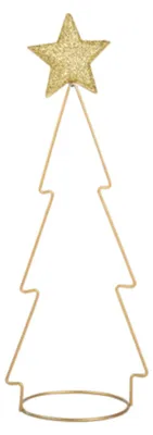 Produktbild von Metall-Tannenbaum mit Stern Gold 10,5 x 29 cm Tischdekoration - Einheitsgröße