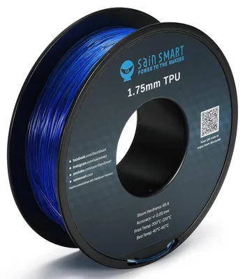 Image de Filament TPU pour imprimante 3D SainSmart, diamètre 1,75 mm, poids 0,8 kg, couleur bleue
