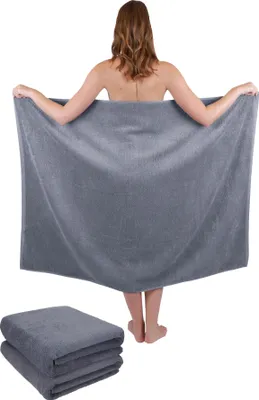 Produktbild von Betz 3-tlg. Set XXL Badetuch 100 x 140 cm DRESDEN Badetücher Saunatuch 100% Baumwolle  Farbe anthrazit