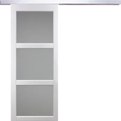 Immagine prodotto di Porta scorrevole Kenya bianca con vetro H204 x L83 cm, binario in alluminio Gd Menegerie