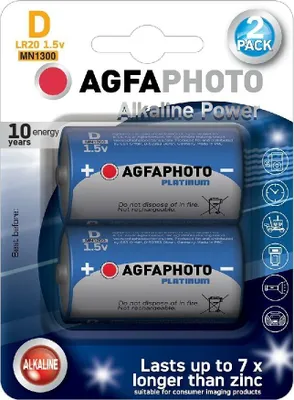 Immagine prodotto di AgfaPhoto Power batteria alcalina 1,5 V, LR20/D, blister 2 pezzi