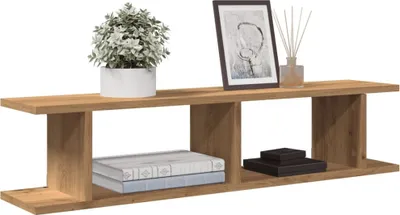 Productafbeelding van Maison Exclusive - Wandplanken, 2 stuks, ambachtelijk eikenhout, 90x18x20 cm, houtvezel