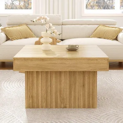 Image de Table d'appoint haute - Bois - MDF - 79 x 79 cm - 46 cm de hauteur