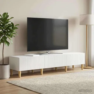 Obrázok produktu pre vidaXL TV skrinka, lesklá biela, 147 x 34,5 x 30 cm, drevotrieska