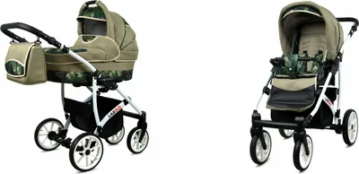 Produktbild von BabyLux® Largo | 2in1 Kinderwagen Set | Fern Leaf | Kombikinderwagen | Kinderwagenset | Buggy +