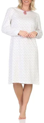 Obrázek produktu pro Dámská noční košile Normann s dlouhými rukávy v klasickém elegantním designu ; antická růžová , 48 cm